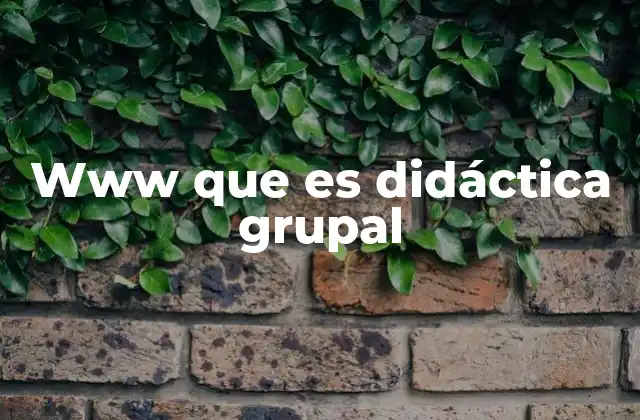 Www que es Didáctica Grupal