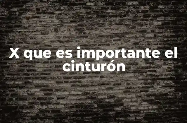 X que es Importante el Cinturón