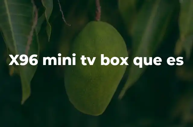 X96 Mini Tv Box que es