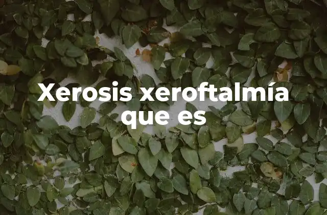 Xerosis Xeroftalmía que es