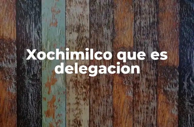 Xochimilco que es Delegacion