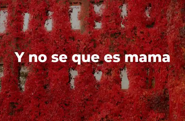 Y No Se que es Mama 2 La evolución del lenguaje digital y la frase y no sé qué es mami