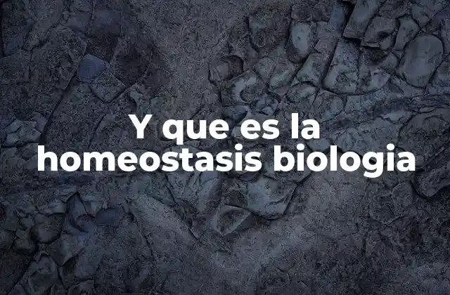 Y que es la Homeostasis Biologia
