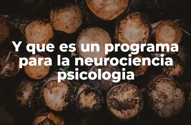 Y que es un Programa para la Neurociencia Psicologia