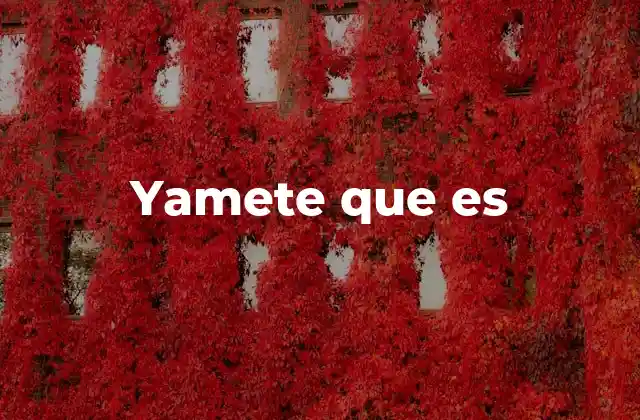 Yamete que es