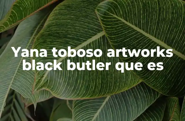 Yana Toboso Artworks Black Butler que es