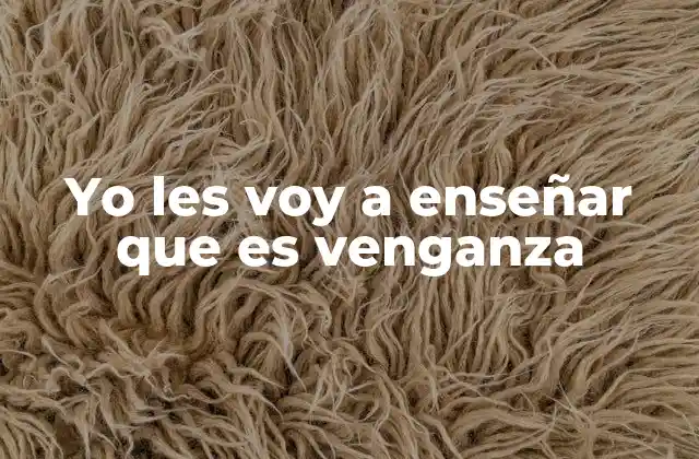 Yo Les Voy a Enseñar que es Venganza