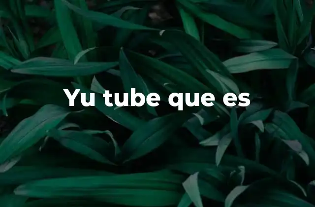 Yu Tube que es