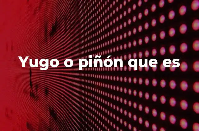 Yugo o Piñón que es