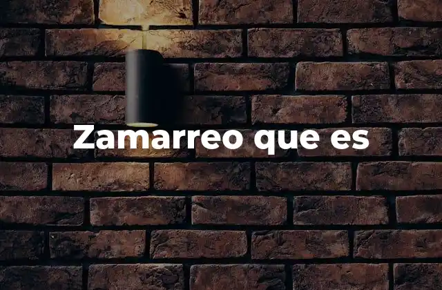 Zamarreo que es