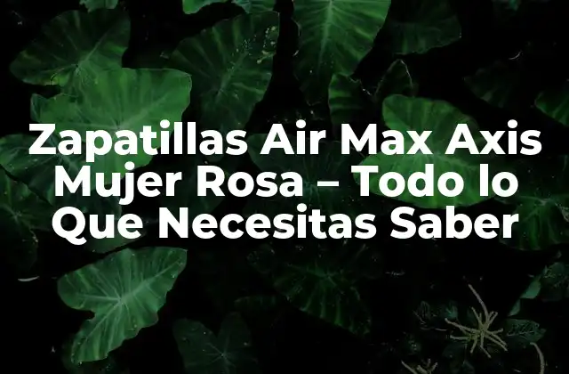 Zapatillas Air Max Axis Mujer Rosa – Todo Lo que Necesitas Saber