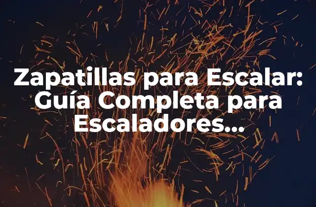 Zapatillas para Escalar: Guía Completa para Escaladores Principiantes y Expertos