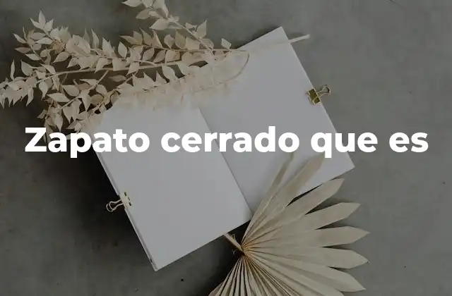 Zapato Cerrado que es