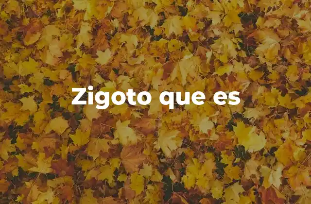 Zigoto que es