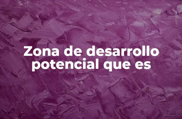 Zona de Desarrollo Potencial que es