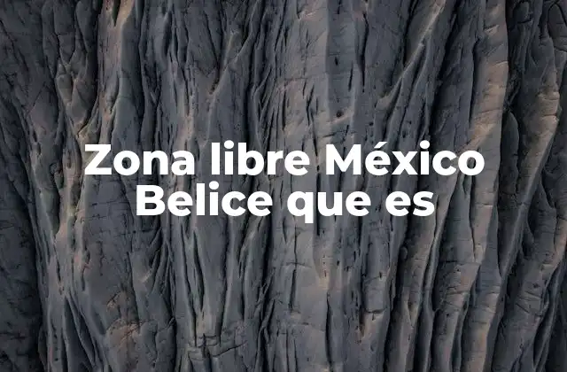Zona Libre México Belice que es