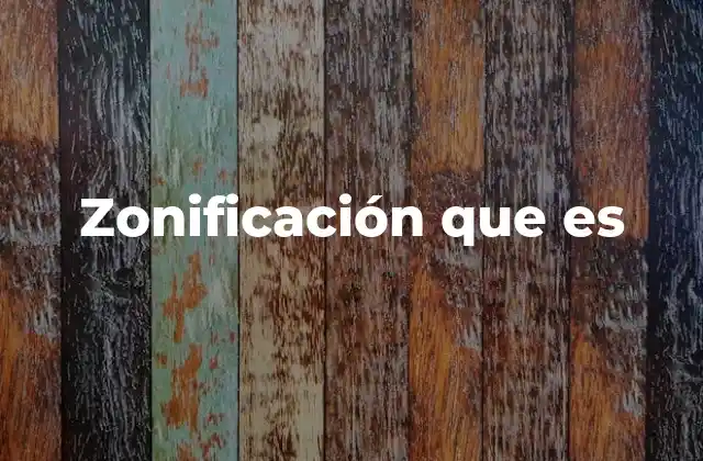 Zonificación que es