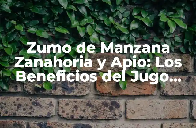 Zumo de Manzana Zanahoria y Apio: los Beneficios Del Jugo Natural